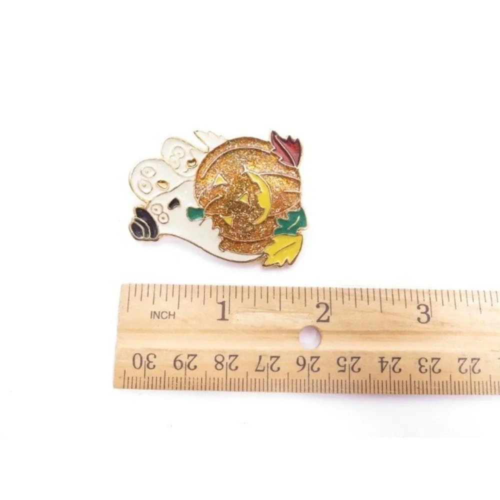Halloween Holiday Ghost &‎ Pumpkins Pin Brooch